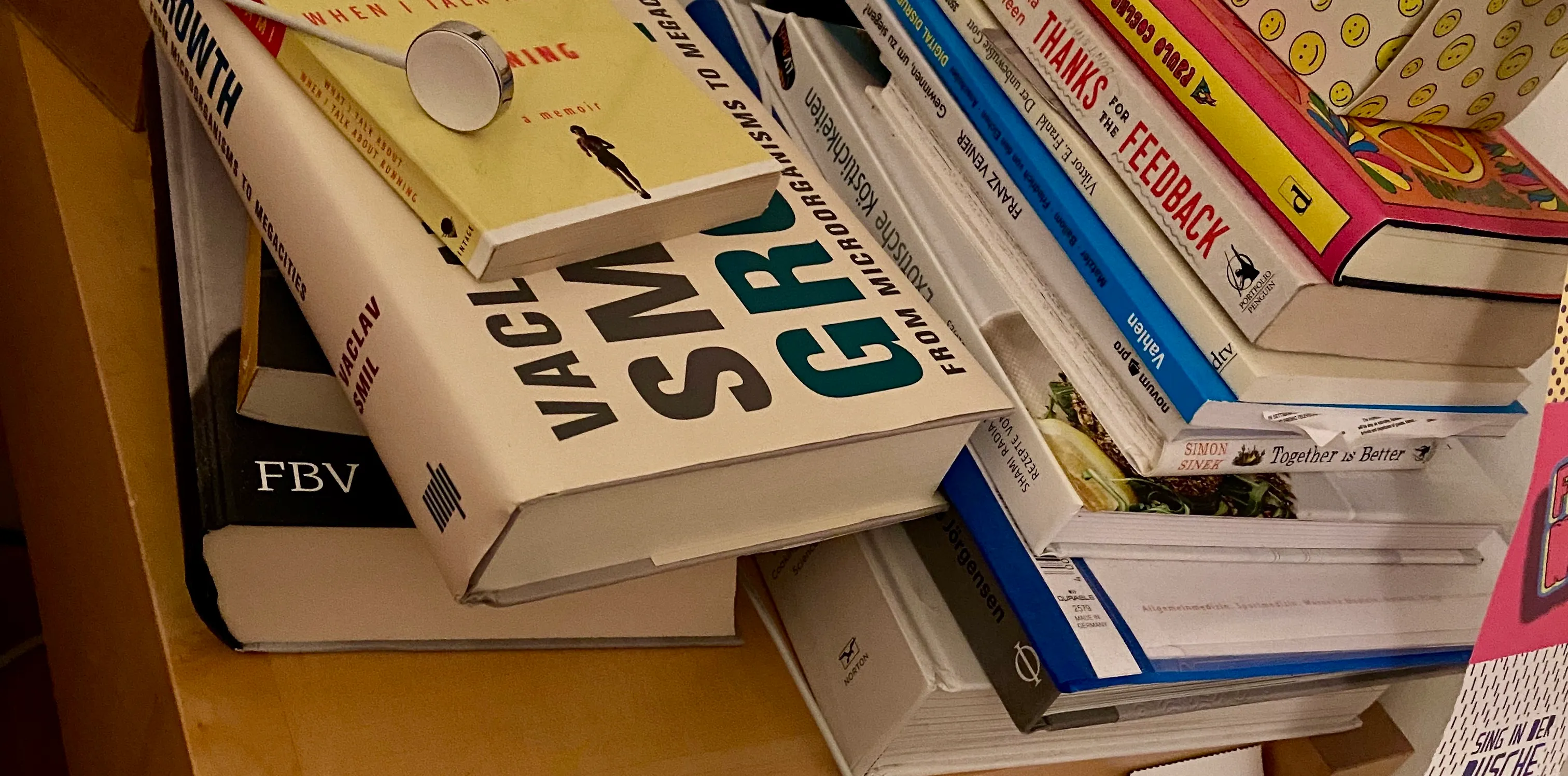 My current Tsundoku – next to my bed.