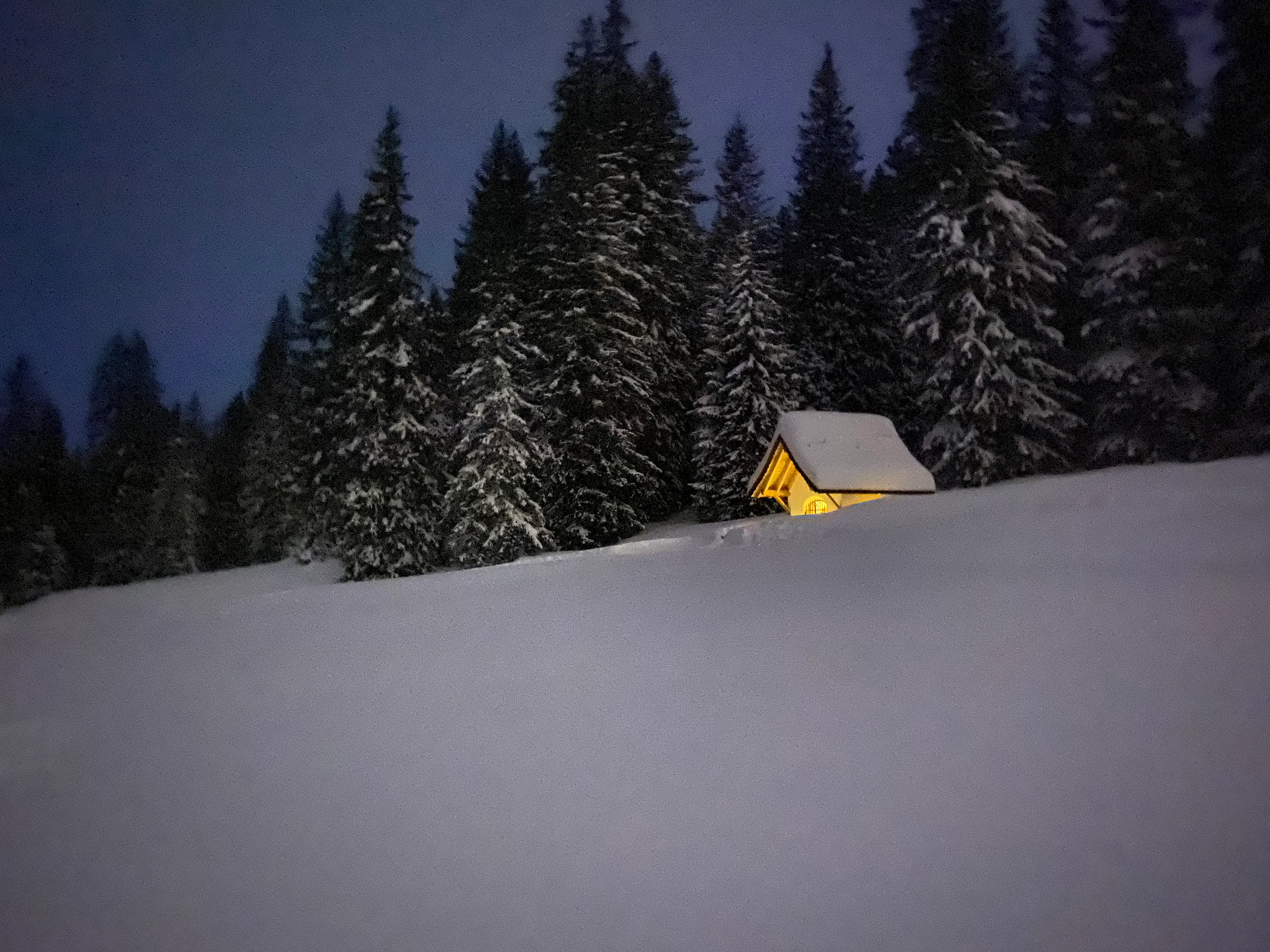 Chapel in the dark winter