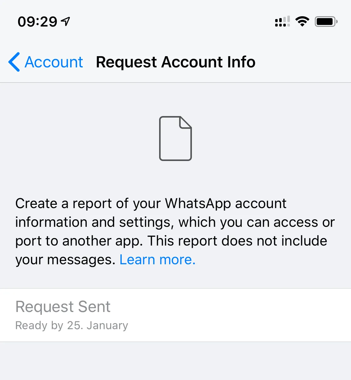 You can request your data under Settings -> Account -> Request Account Info